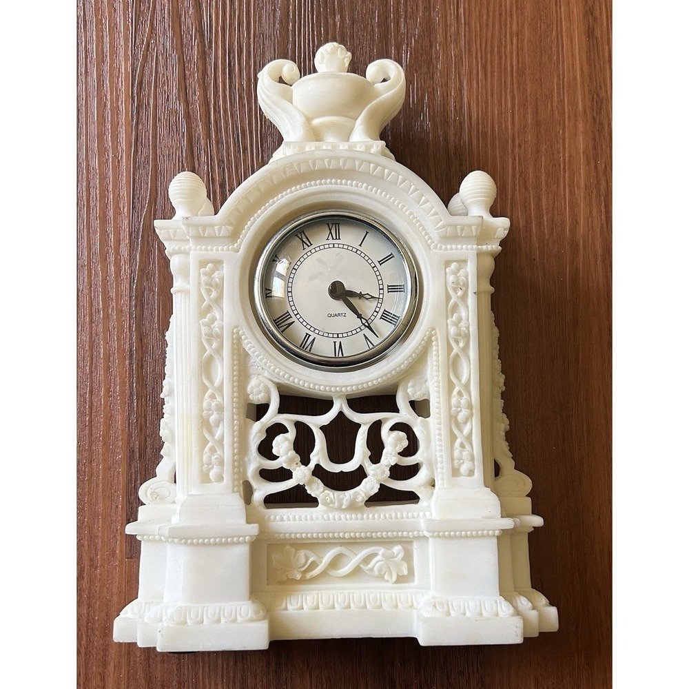 Vintage Desk Clock Victorian Style New Battery Works